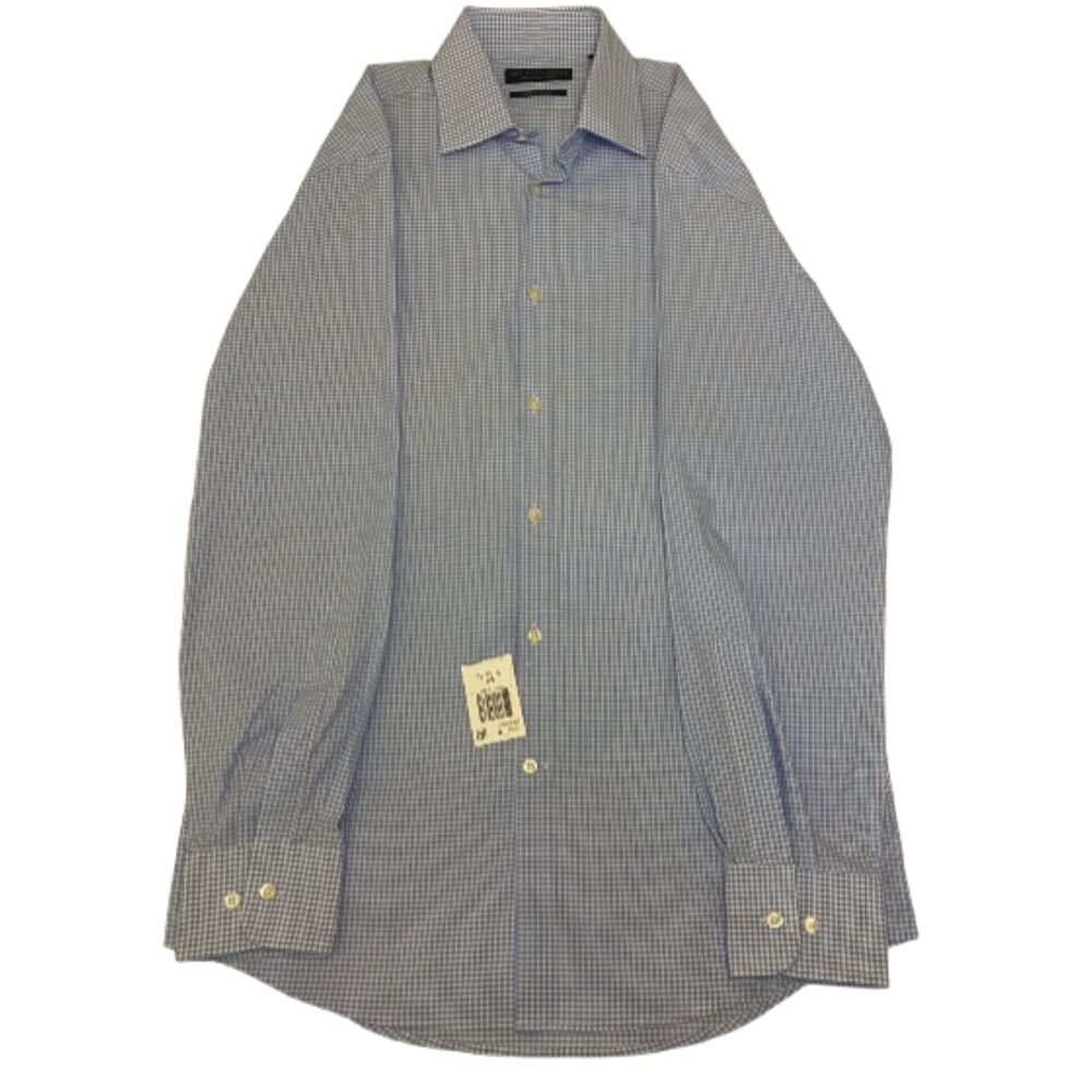 The men's store Long Sleeve Checked Button Down Shirt - Regular Fit - Neck 15